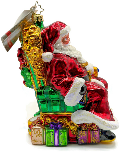 Christopher Radko Worth The Wait Sitting Santa Claus Christmas Ornament 10165171
