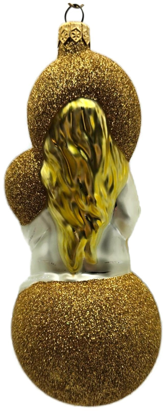Patricia Breen Seated Madonna Gold Baby Jesus Glass Christmas Tree Ornament 99345