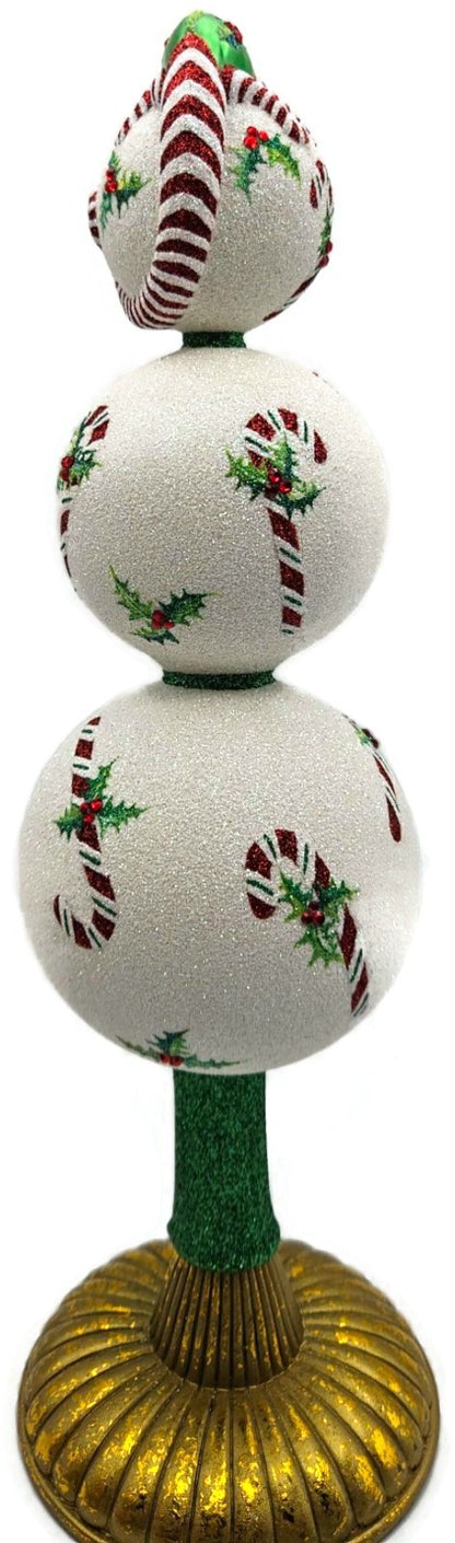 Patricia Breen Chameleon Finial Candy Canes Pearl Christmas Tree Topper 23596