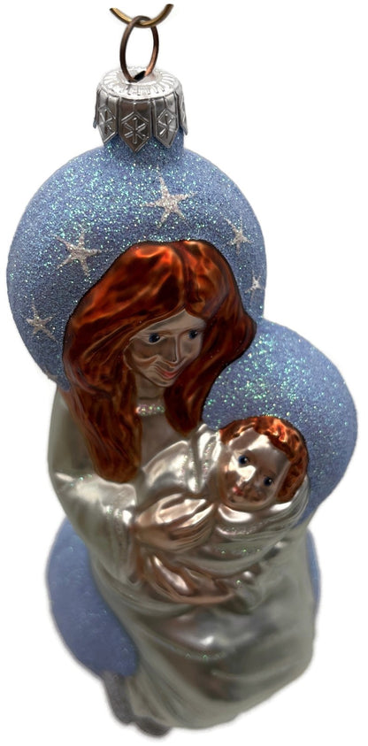 Patricia Breen Seated Madonna Blue Stars Christian Jesus Christmas Ornament 99348