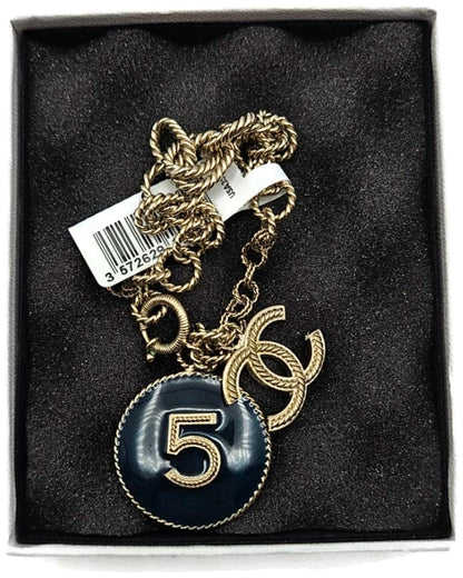 Chanel 13P A63103 No. 5 CC Medallion Charm Bracelet Light Gold Enamel 20132