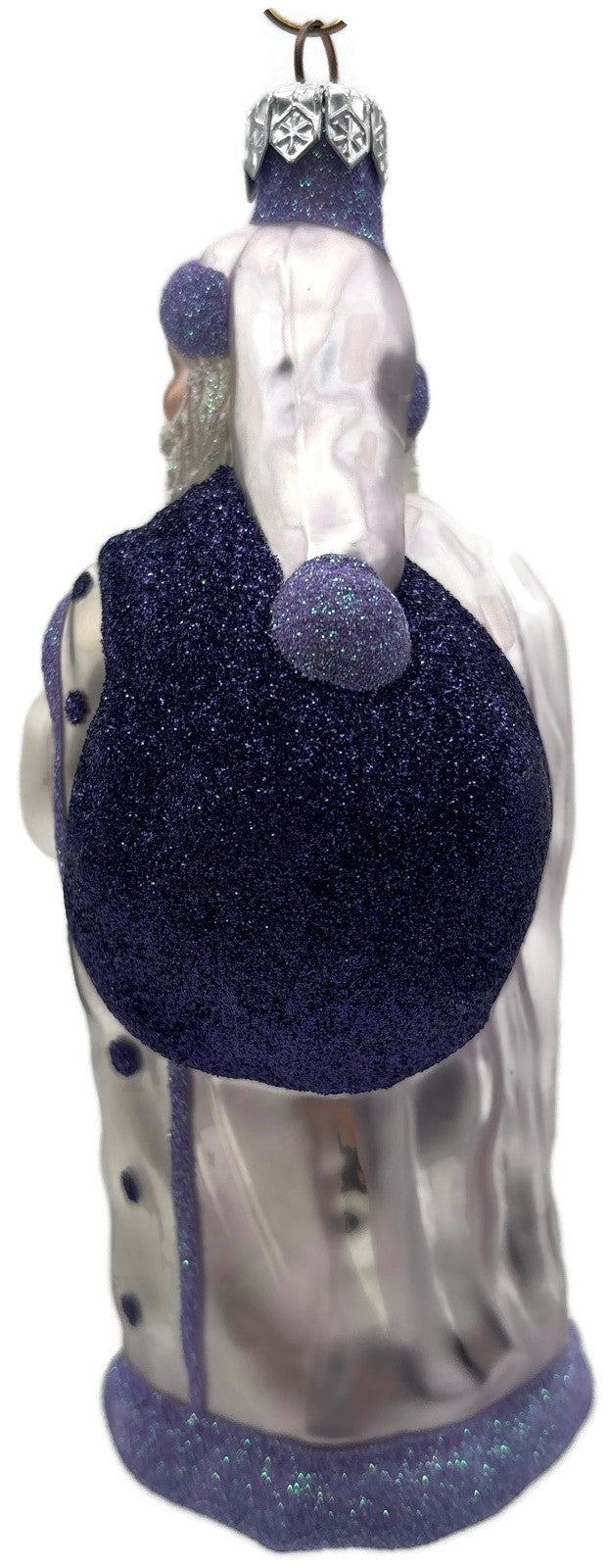 Patricia Breen Jordan Santa Purple Lavender Glass Christmas Tree Ornament 98233