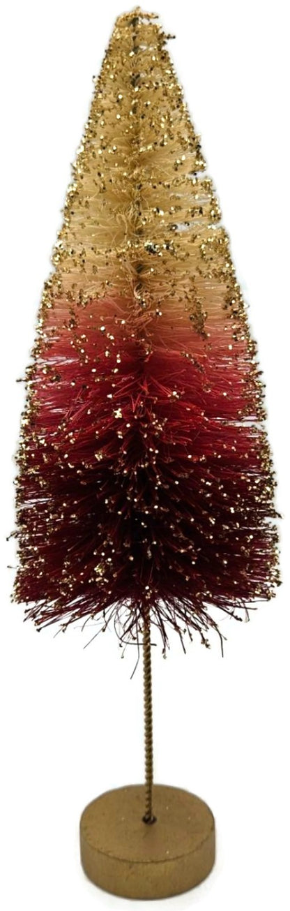 Bethany Lowe Glitter Bottle Brush Strawberries and Cream Christmas Tree Set of 38