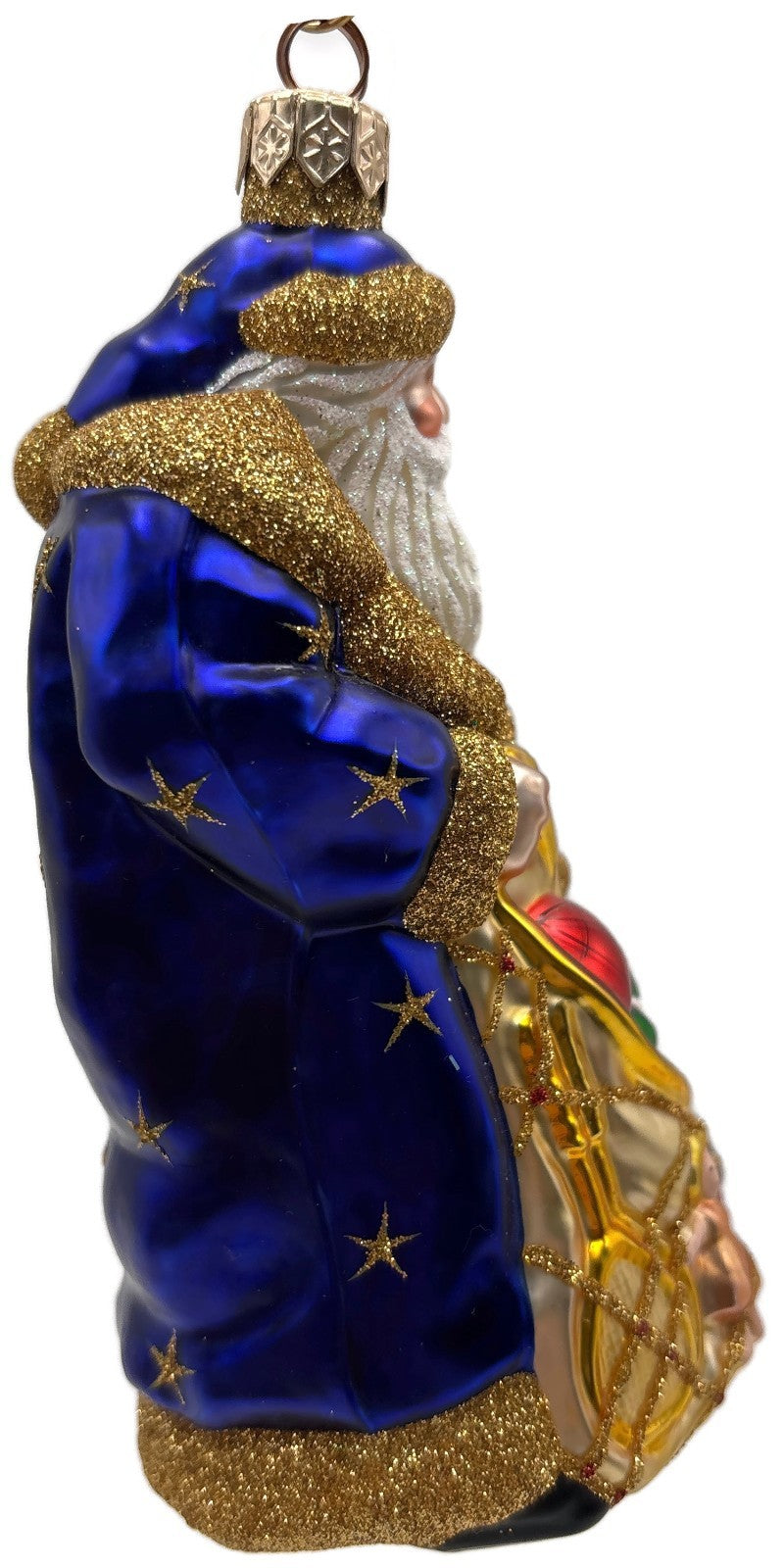 Patricia Breen Presents Blue Santa Claus Gift Toys Stars Christmas Ornament 20287