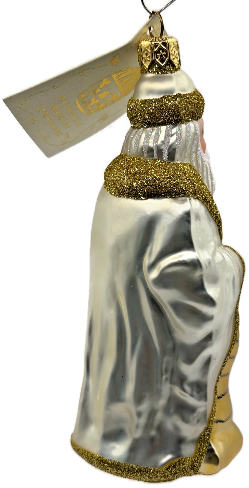 Patricia Breen Making His List Pearl Gold Santa Claus Christmas Ornament 96334