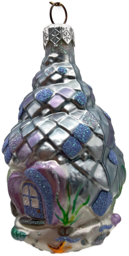 Patricia Breen Seashell Acorn House Blue Lavender Summer Christmas Ornament 99331