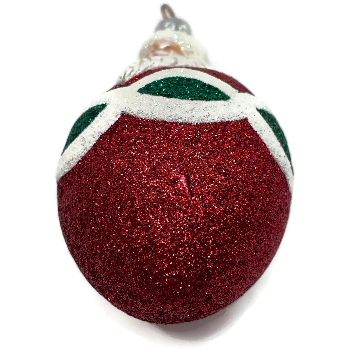 Patricia Breen Miniature Faberge Santa Red Green Glass Christmas Ornament 215010