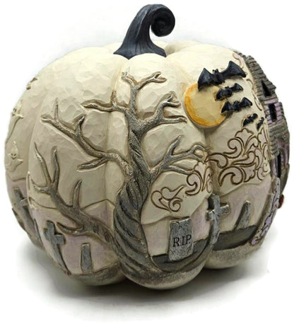 Jim Shore Heartwood Creek A Little Batty Pumpkin Enesco Halloween Decor Figurine1