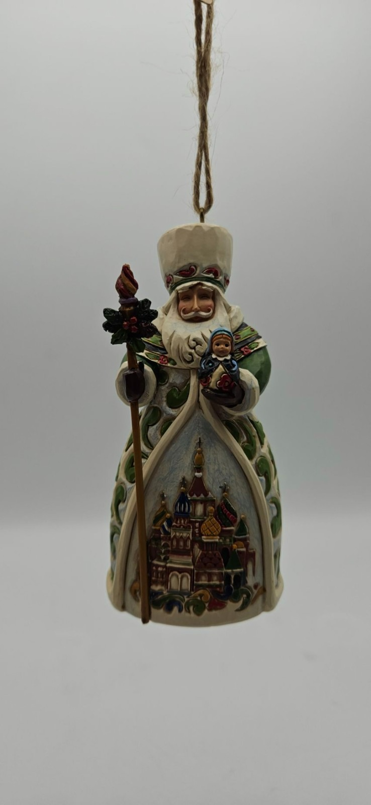 Jim Shore Heartwood Creek Russian Santa St Basil's Cathedral Christmas Ornament12