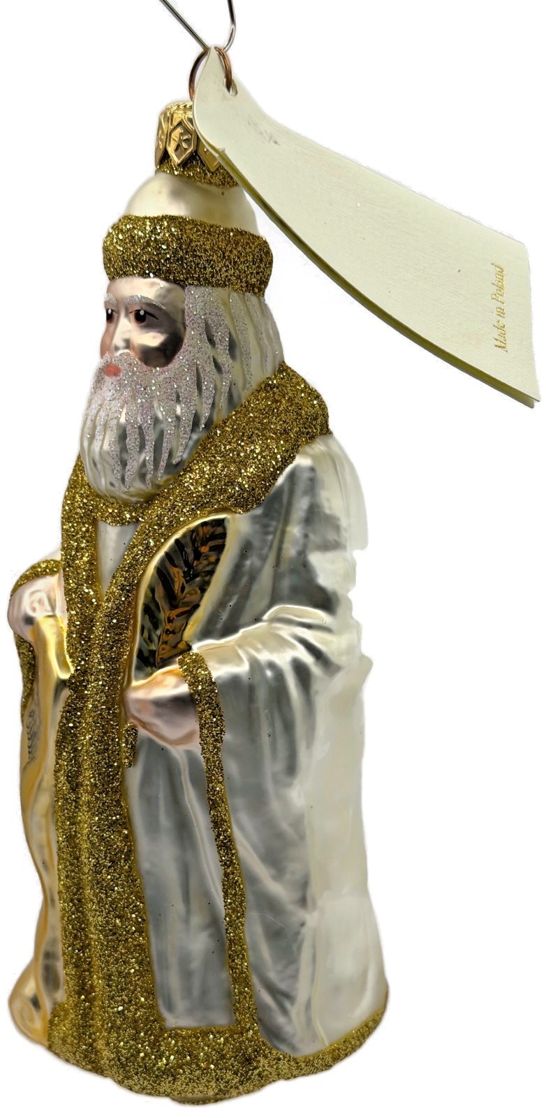 Patricia Breen Making His List Pearl Gold Santa Claus Christmas Ornament 96336