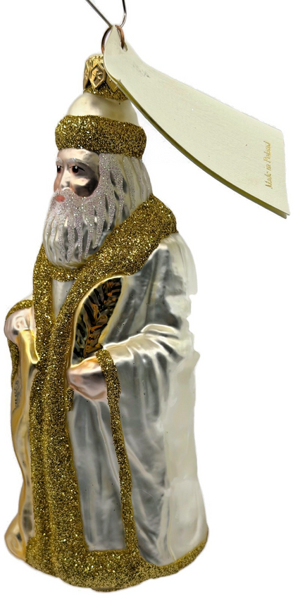 Patricia Breen Making His List Pearl Gold Santa Claus Christmas Ornament 96336