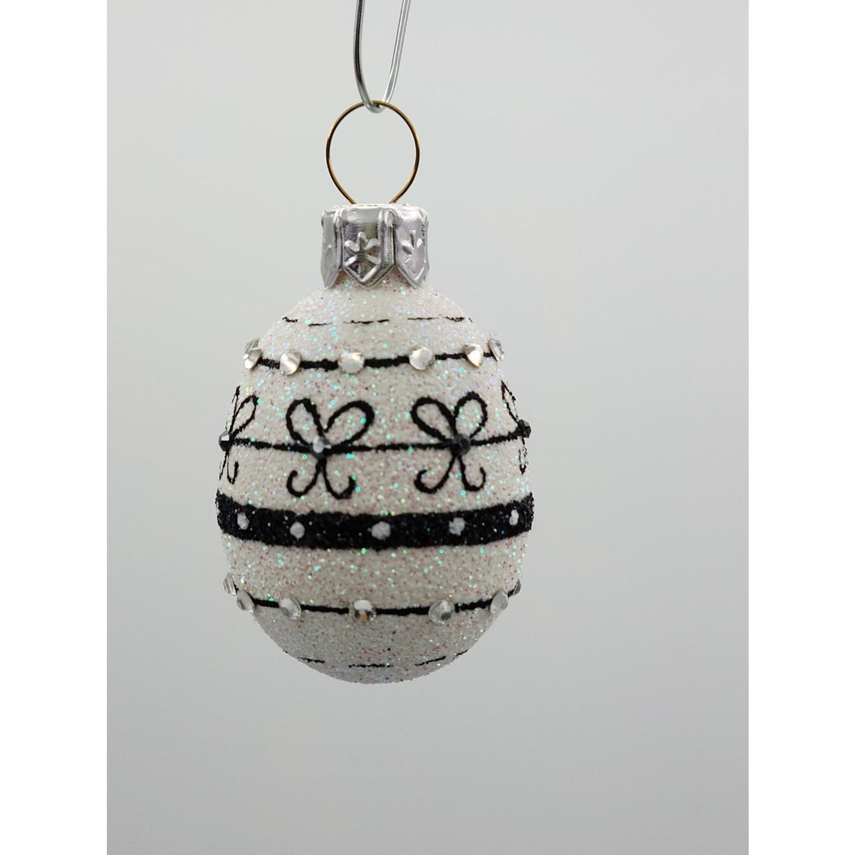 Patricia Breen Miniature Egg Beribboned and Bowed Jeweled Easter Ornament 29222