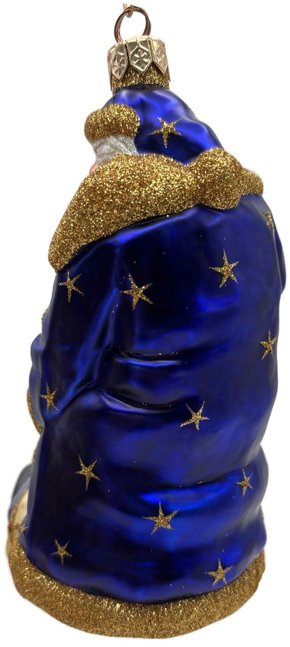 Patricia Breen Presents Blue Santa Claus Gift Toys Stars Christmas Ornament 20284