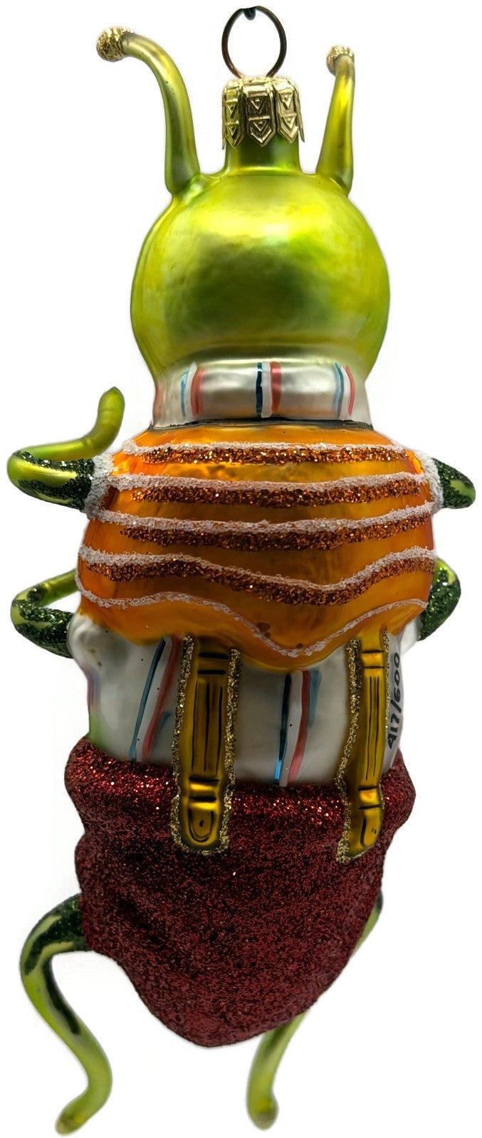 Slavic Treasures Whopper Hopper Green Bug Glass Ornament 99-154-A-FB10