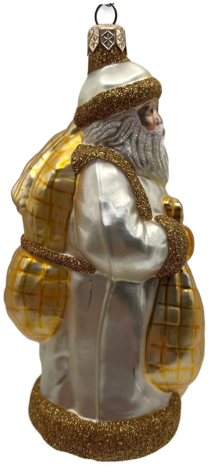 Patricia Breen Laden With Love Pearl Gold Santa Claus Christmas Ornament 98262
