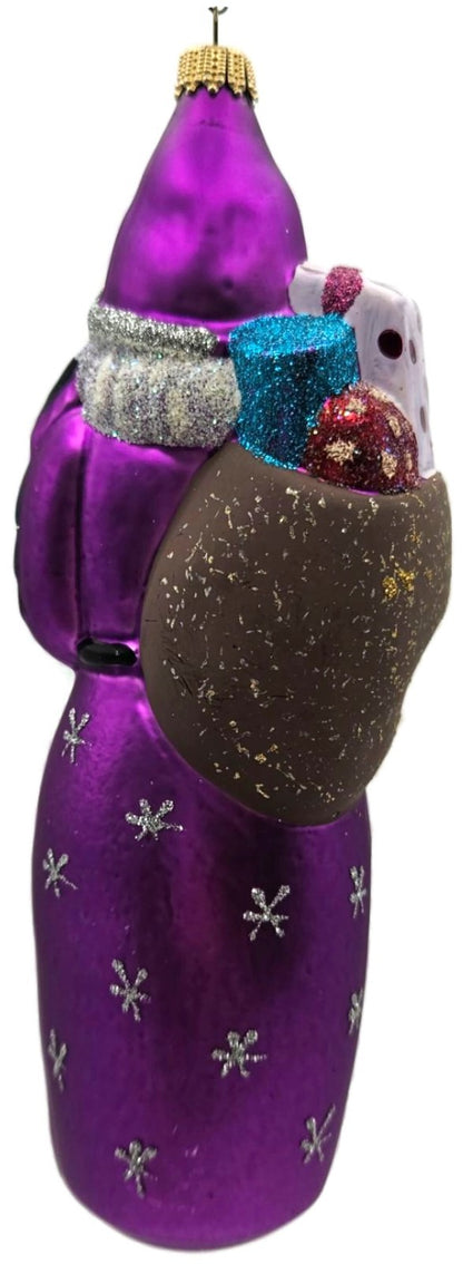 Larry Fraga Father Christmas Purple Snowflakes Tree Santa Claus Ornament4