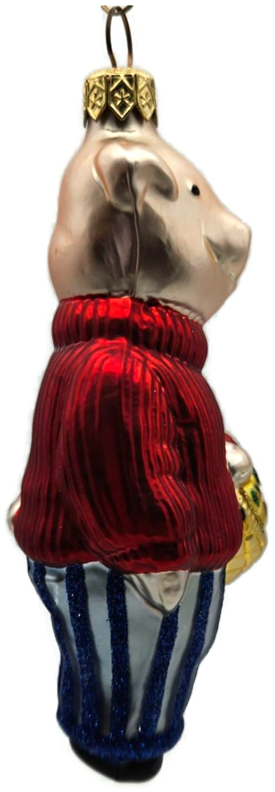 Patricia Breen This Little Piggy Goes to the Market Red Glass Ornament 96487