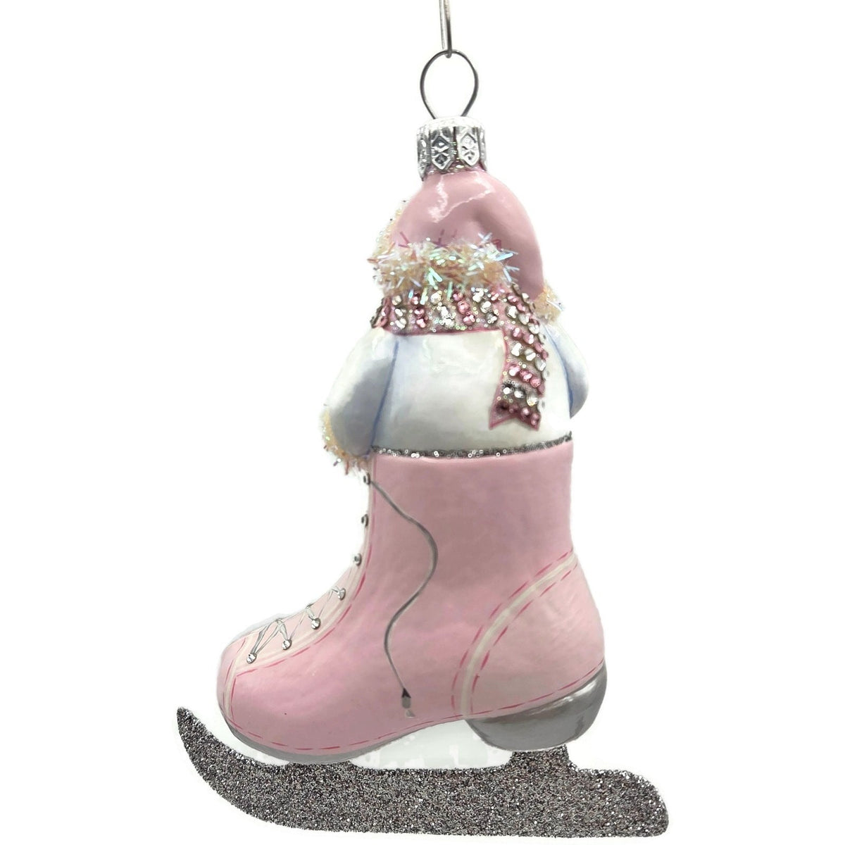 Patricia Breen To The Pond Pink Silver Snowman Christmas Ornament CATZ 35417