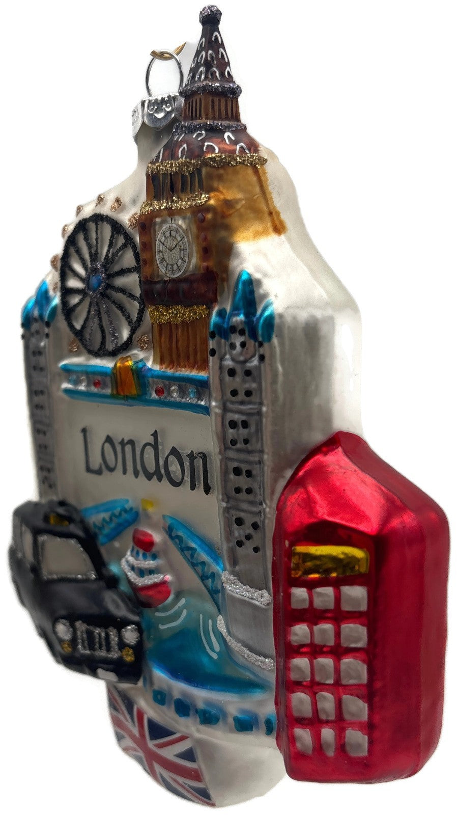 London Landmark Big Ben London Eye Black Cab Phone Booth Glass Ornament2