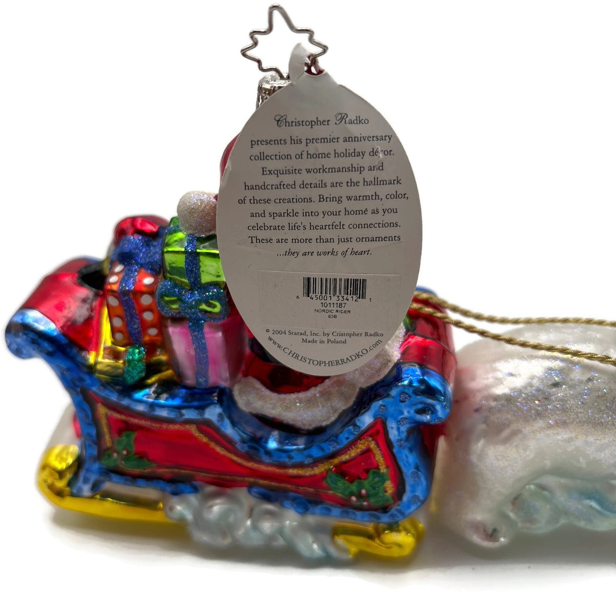Christopher Radko Nordic Rider Santa 20th Anniversary Ornament 2005 10111874
