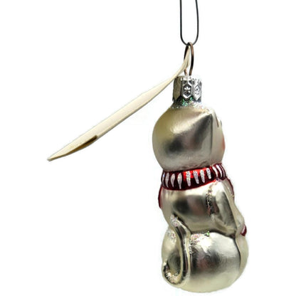 Patricia Breen Snowcat With Red Striped Scarf Pearl Christmas Tree Ornament 952610