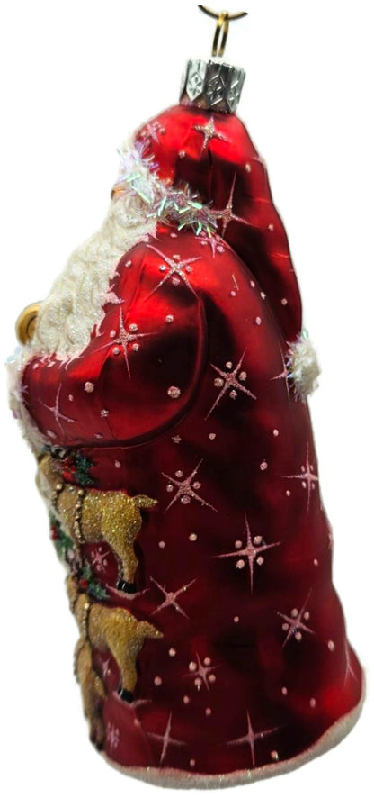 Patricia Breen Everyone Can Lead Red Santa Reindeer Christmas Ornament 26093