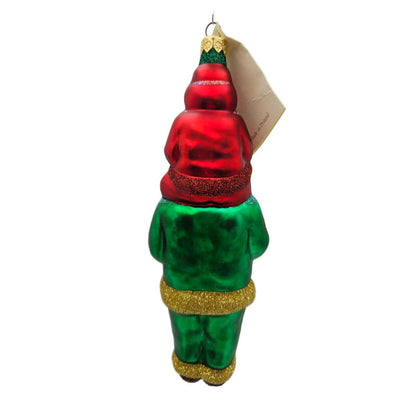 Patricia Breen Carry Me Santa Claus Green Red Coat Glass Christmas Ornament 98033