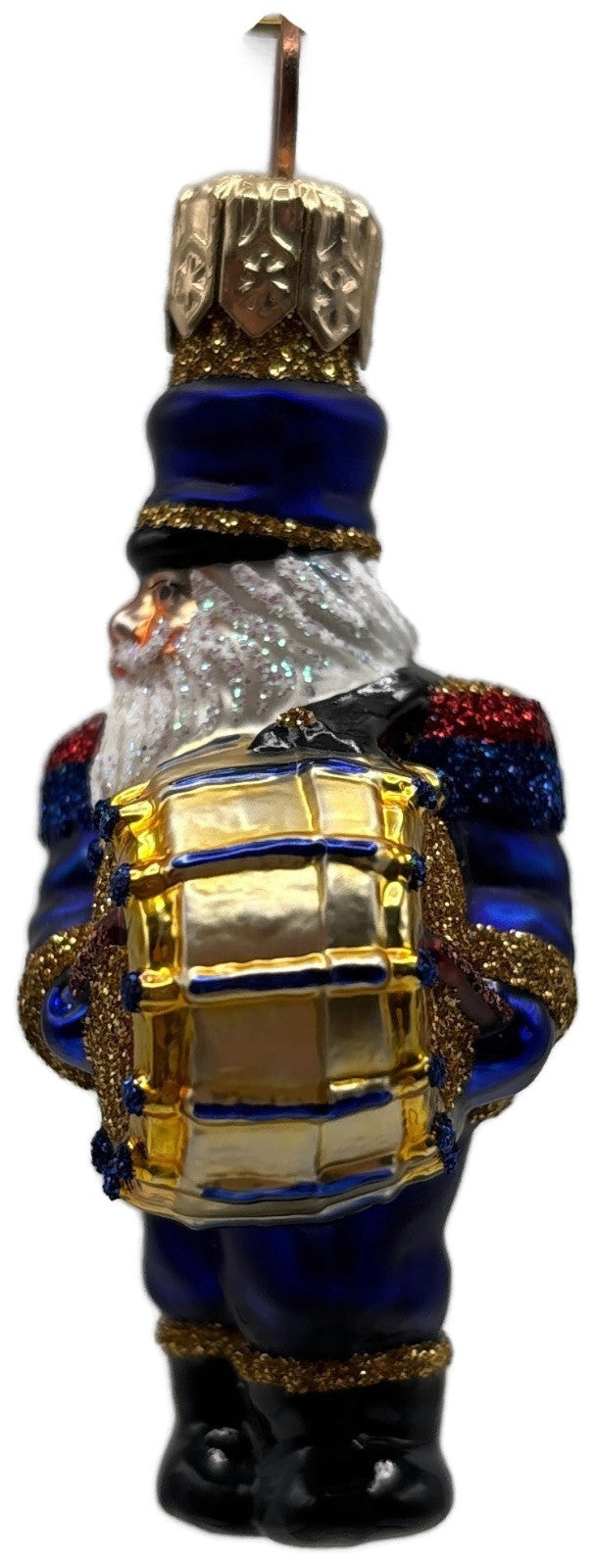 Patricia Breen Drummer Santa Claus Blue Gold Musical Christmas Ornament 21457