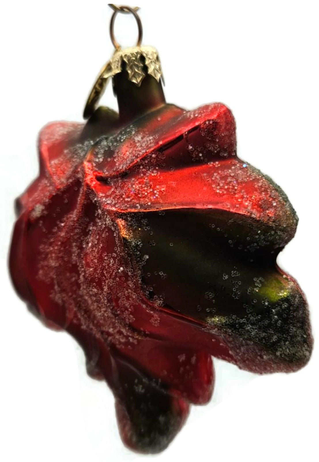 Christopher Radko Mini Maple Frost Red Yellow Leaf Christmas Ornament 98-148-05