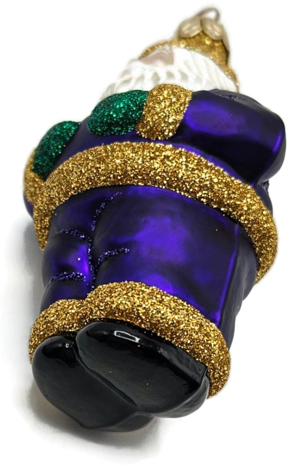 Patricia Breen Miniature HO HO HO Purple Santa Christmas Tree Ornament 99457