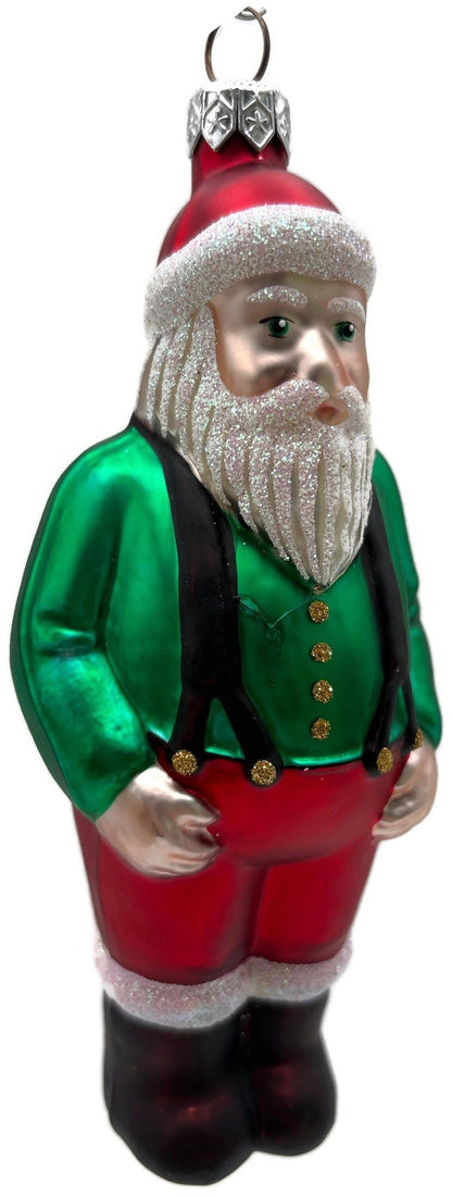 Patricia Breen Workshop Santa Green Shirt Red Pants Christmas Tree Ornament 96537