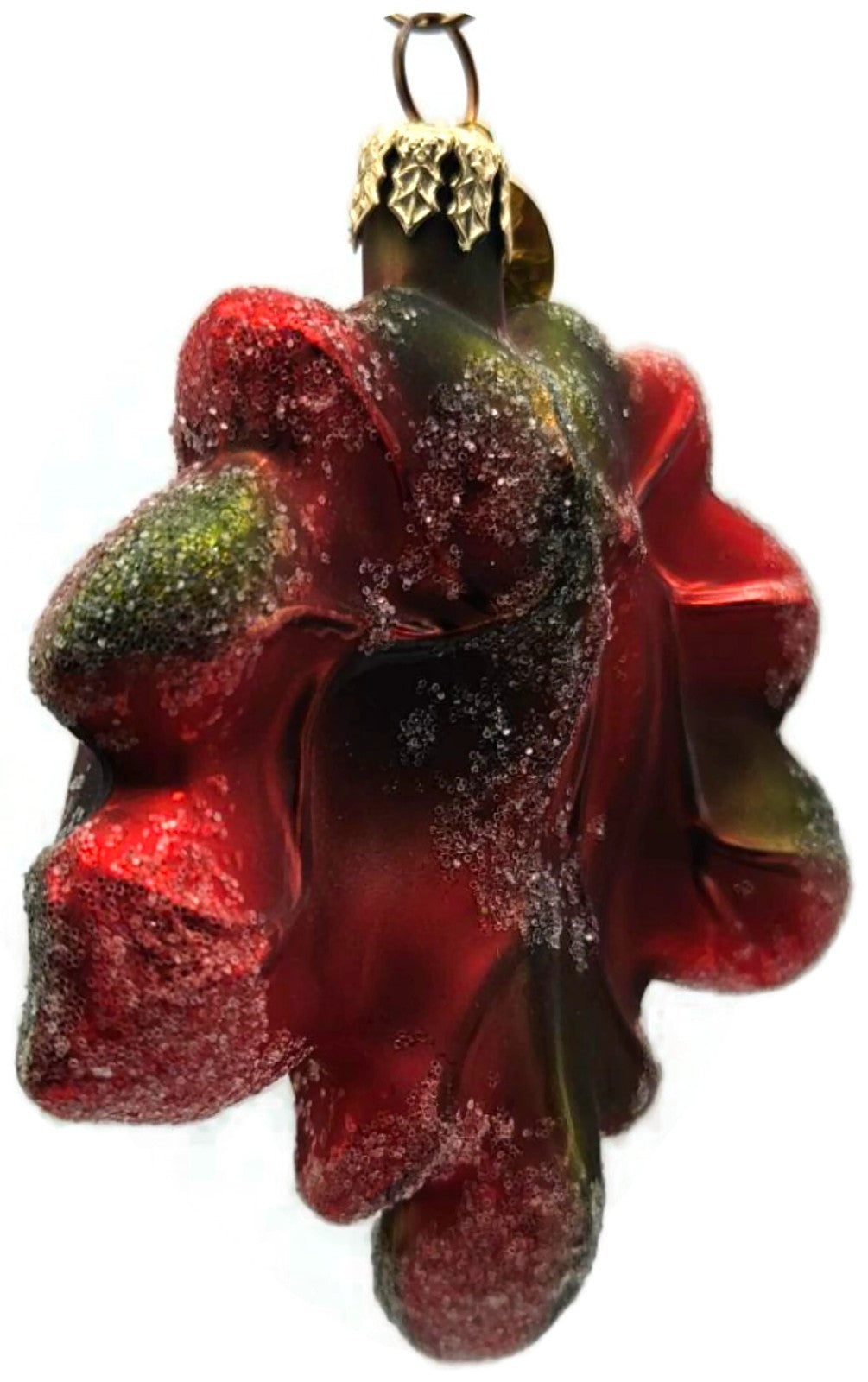 Christopher Radko Mini Maple Frost Red Yellow Leaf Christmas Ornament 98-148-07