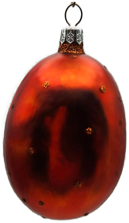Patricia Breen Jelly Bean Santa Orange Matte Glitter Dots Holiday Ornament 99164