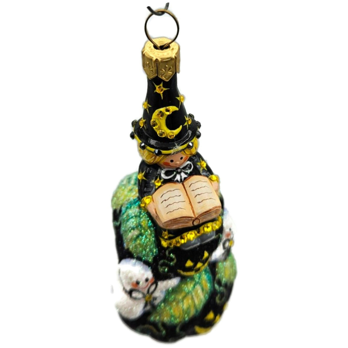 Patricia Breen Spell Bound Black Witch Pumpkin Moon Halloween Ornament 29287