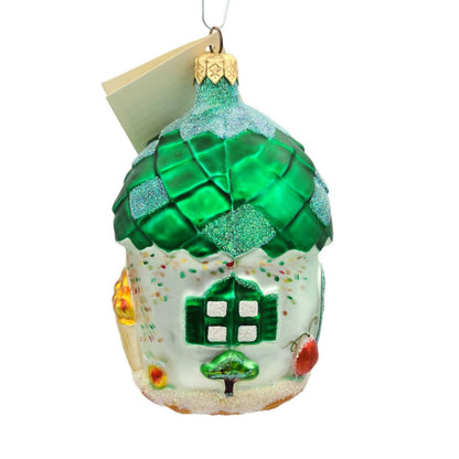Patricia Breen Autumn Acorn House Green Falling Leaves Matte Fall Ornament 97022