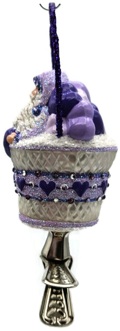 Patricia Breen Brimming with Love Purple Santa Clip On Valentines Ornament 28077