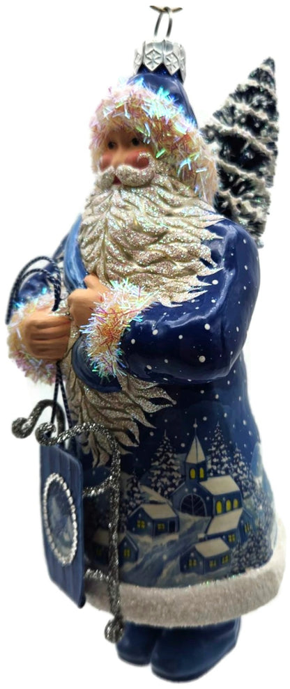 Patricia Breen Oakley Claus Blue Midnight Sleigh Christmas Tree Ornament 34327