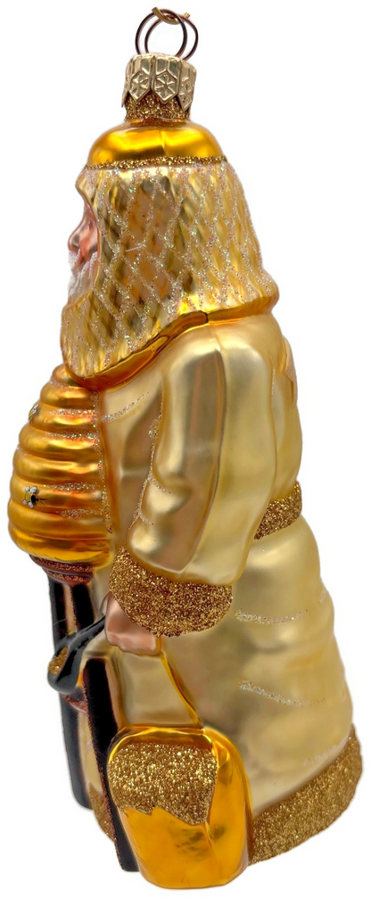 Patricia Breen 2000 Beeskeeping Santa SHC Gold Bee Spring Ornament 20051