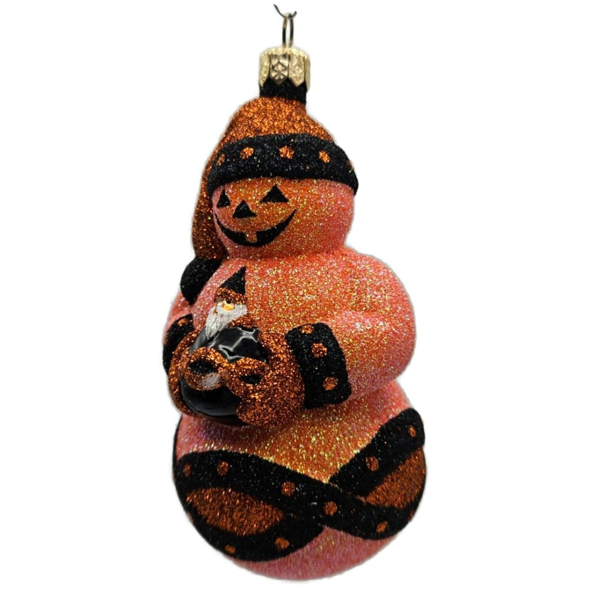 Patricia Breen Faberge Snowman Halloween Orange Stars Christmas Ornament 22232