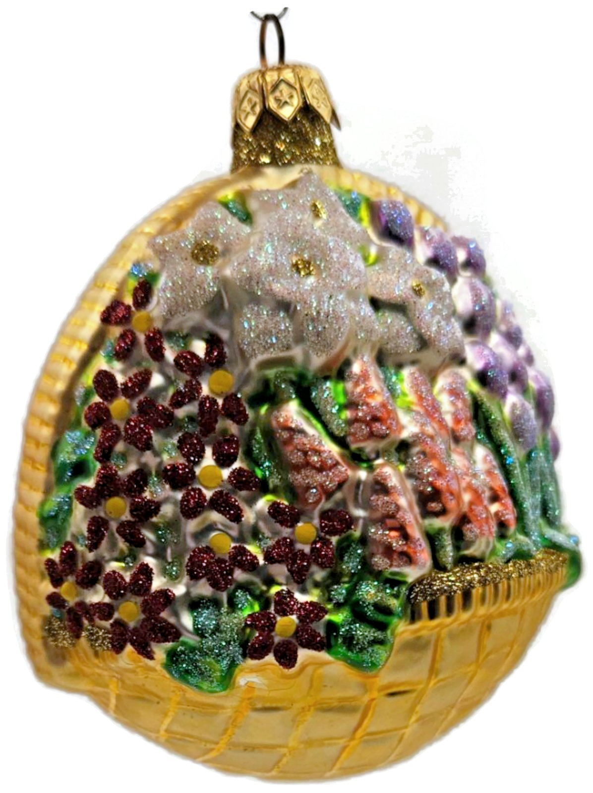 Patricia Breen Flowers For My Love Purple Tulip Gold Basket Spring Ornament 96132