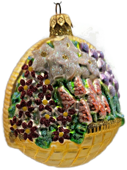 Patricia Breen Flowers For My Love Purple Tulip Gold Basket Spring Ornament 96132