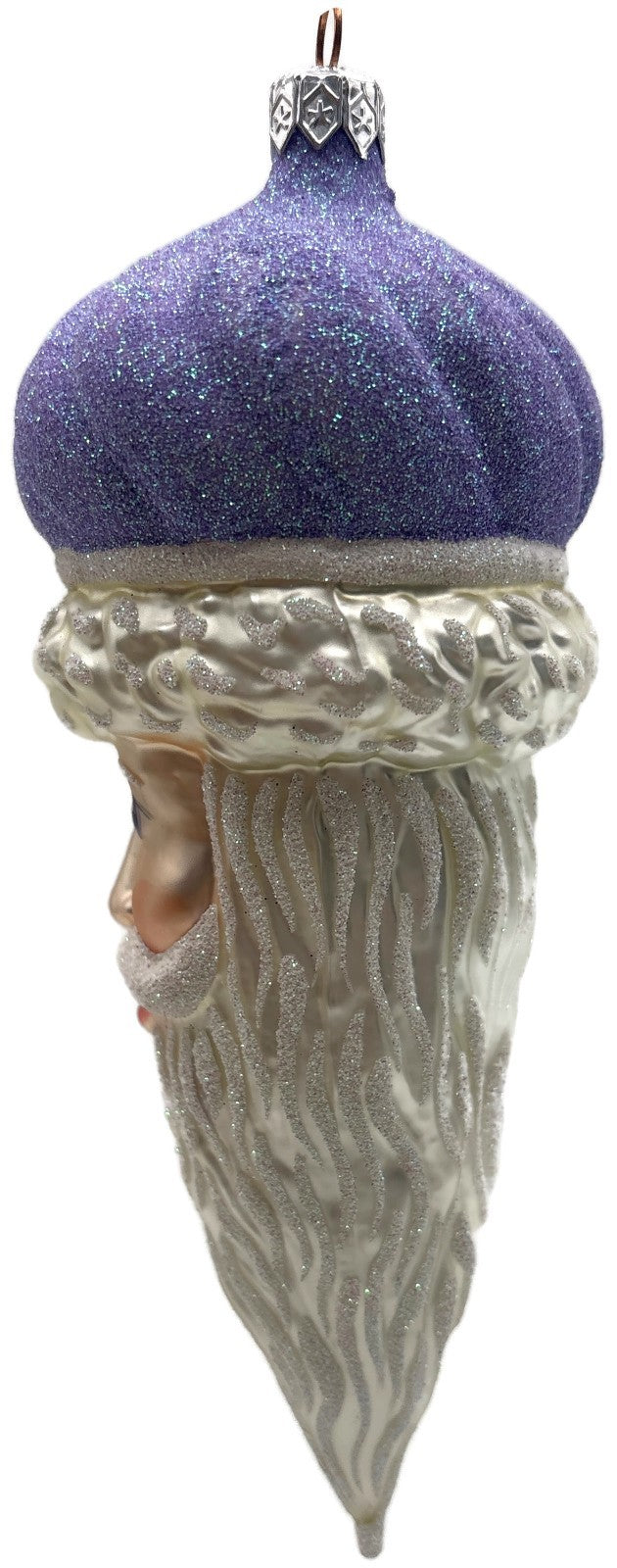 Patricia Breen Minsk Santa Claus Head Lavender Christmas Tree Ornament AIC 96352
