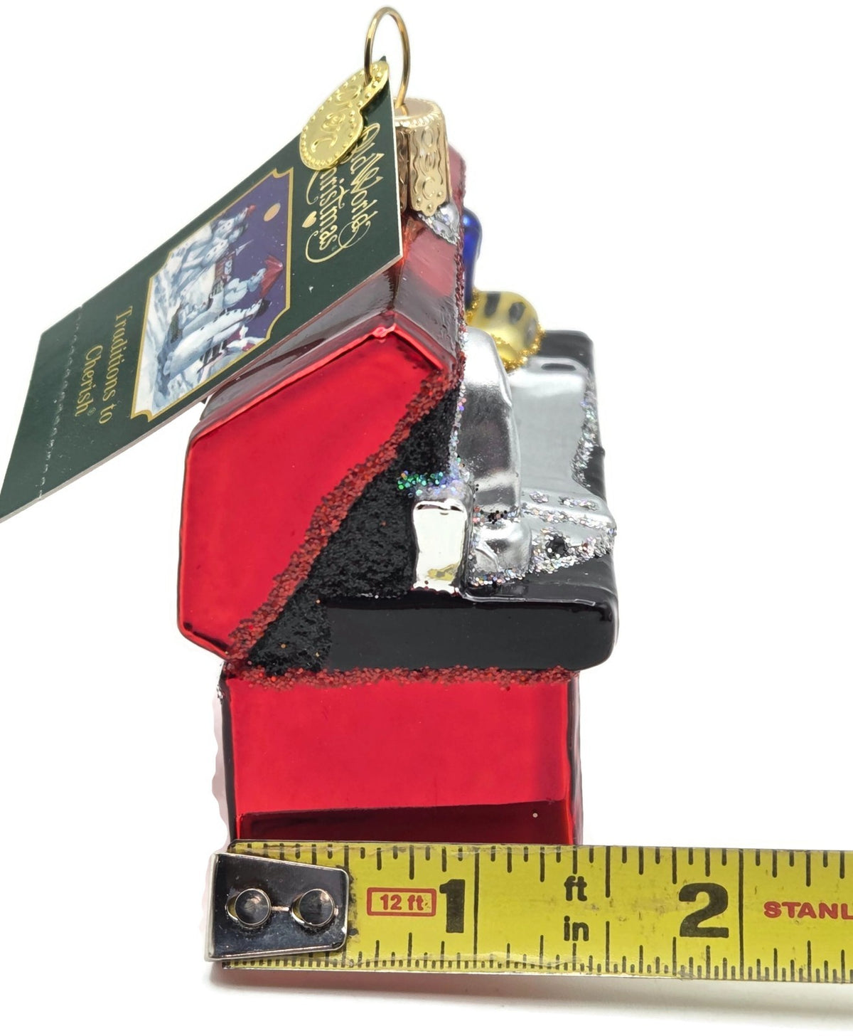 Old World Christmas Tool Box Hammer Red Glitter Glass OWC Holiday Tree Ornament9