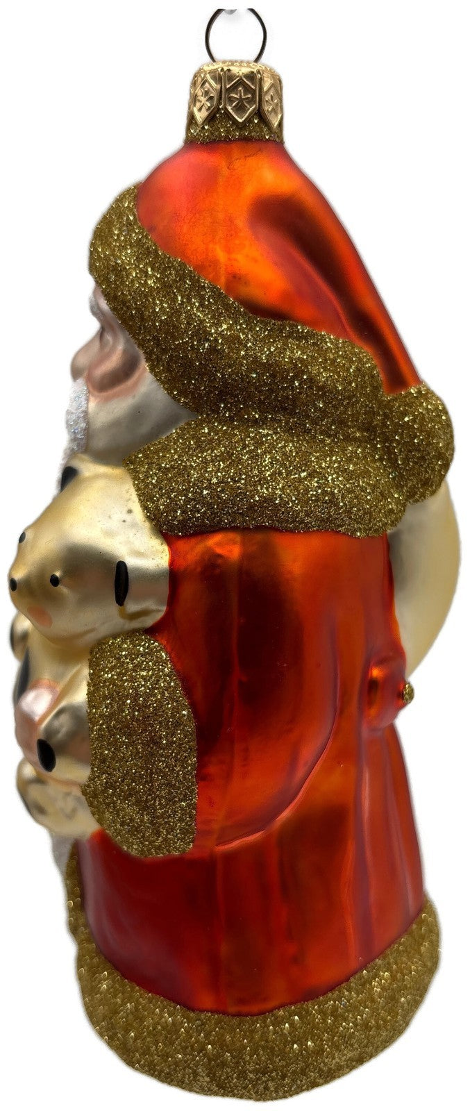 Patricia Breen Santa and Teddy Orange Gold Bear Christmas Tree Ornament 96423