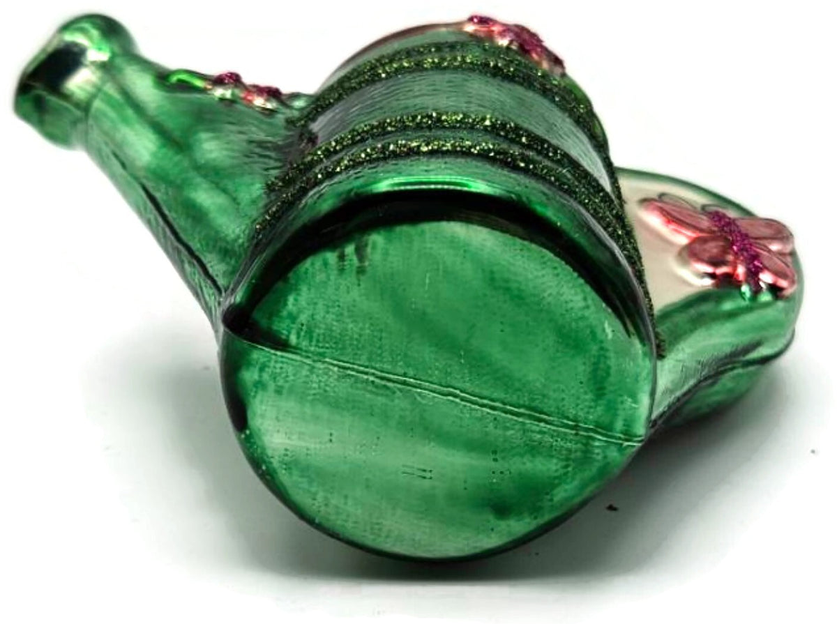 Gisela Graham Green Watering Can Floral Butterfly Striped Christmas Ornament6