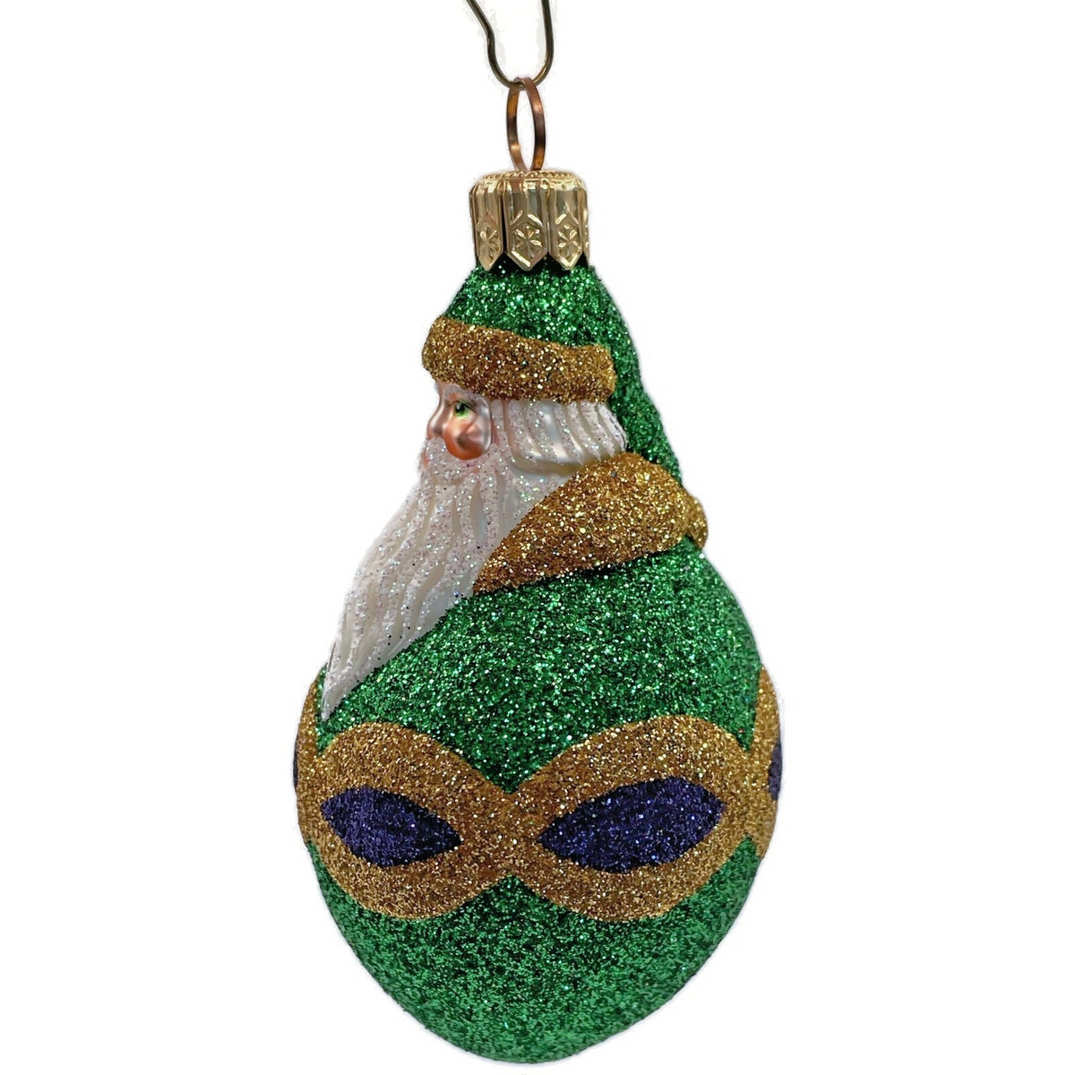Patricia Breen Miniature Faberge Santa Green Purple Christmas Tree Ornament 21506