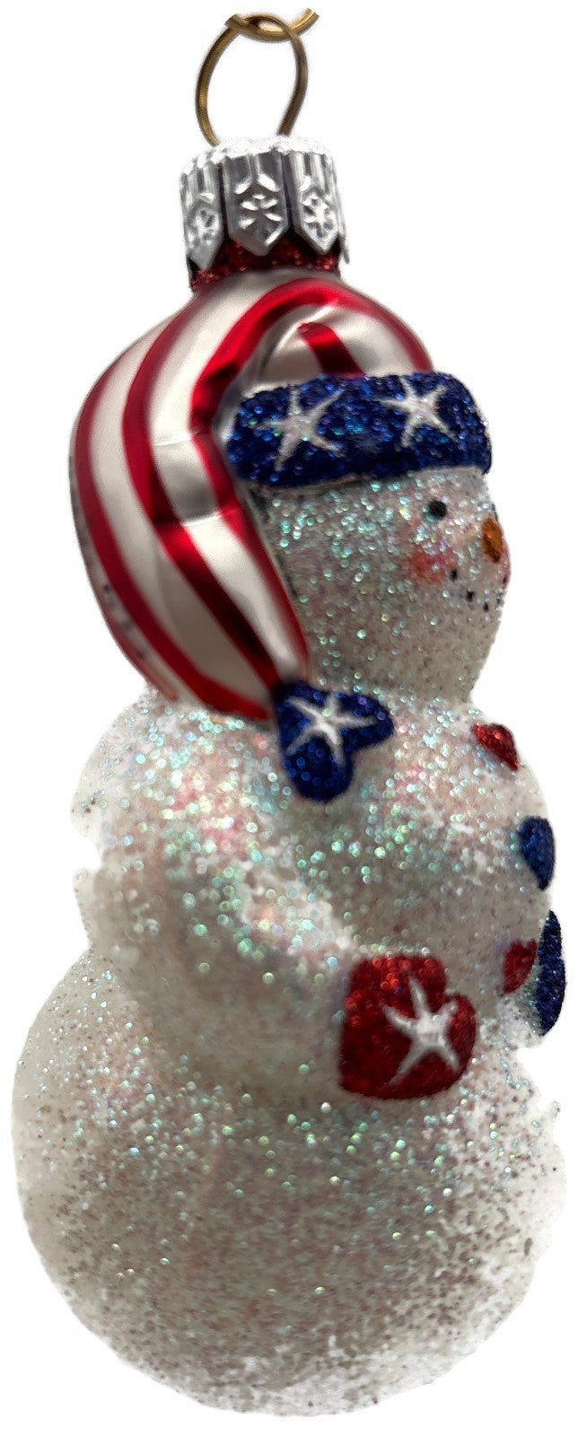 Patricia Breen Loving Snowman Patriotic Star Striped Christmas Ornament 21146
