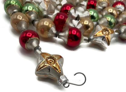 Midwest Cannon Falls Vintage Glassworks Glass Bead Star Christmas Garland 70in3