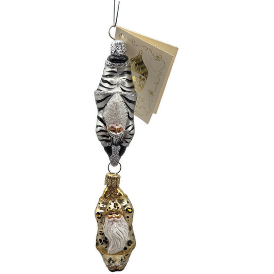 Patricia Breen Linked Santa Leopard Zebra Cirque De Nicoud Christmas Ornament0