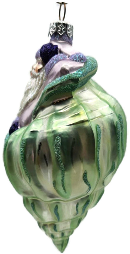 Patricia Breen Coastal Santa Green Lavender Purple Mitten Nautical Ornament 97102